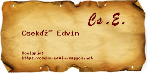 Csekő Edvin névjegykártya
